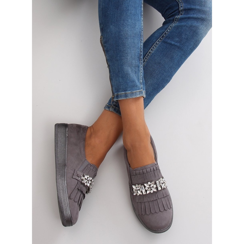 Slipons sur semelle perlée t277p Gris 1