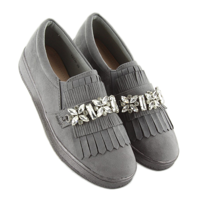 Slipons sur semelle perlée t277p Gris 2