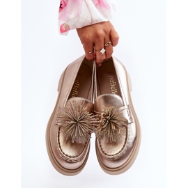 CheBello Mocassins en cuir pour femmes 4383 Or d'or 2 CheBello Mocassins en cuir pour femmes 4383 Or d'or 2