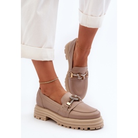 Mocassins En Cuir Pour Femme Avec Décoration Laura Messi 2780 Beige Foncé 1 Mocassins En Cuir Pour Femme Avec Décoration Laura Messi 2780 Beige Foncé 1