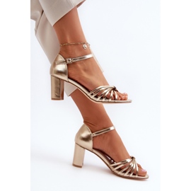 Evento Sandales à talons hauts Pyrrette dorées pour femmes d'or 1 Evento Sandales à talons hauts Pyrrette dorées pour femmes d'or 1