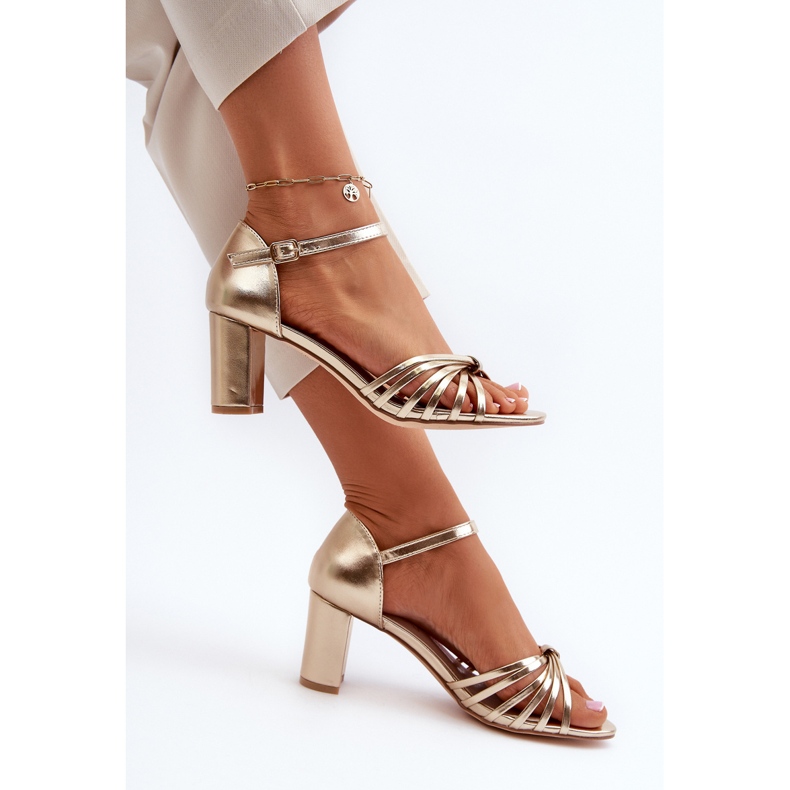 Evento Sandales à talons hauts Pyrrette dorées pour femmes 1