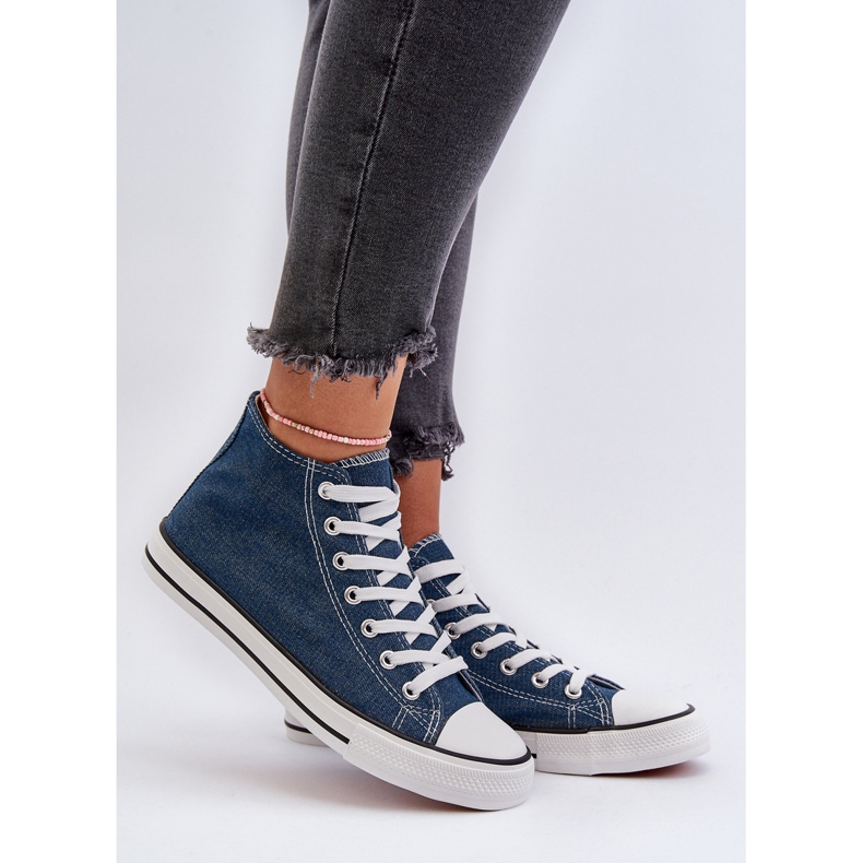 Baskets femme Socerio en jean bleu 2