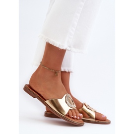 Tongs Pour Femmes Avec Décoration Dorée Cilima d'or 2