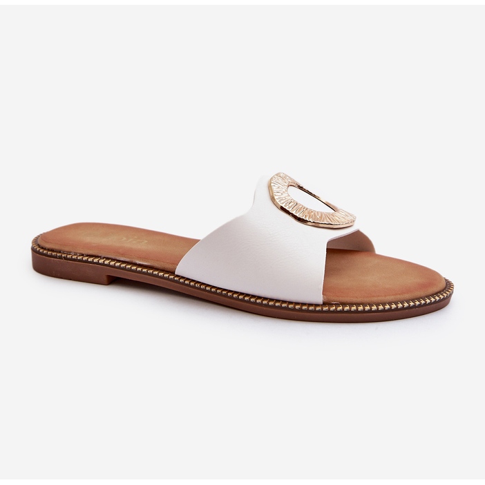 Tongs Pour Femmes Avec Décoration Blanc Cilima 1