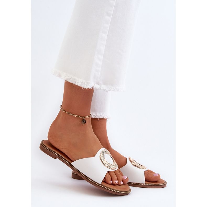Tongs Pour Femmes Avec Décoration Blanc Cilima 2