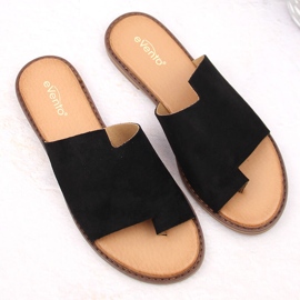 Tongs en daim pour femmes, noires eVento 4586 le noir 6
