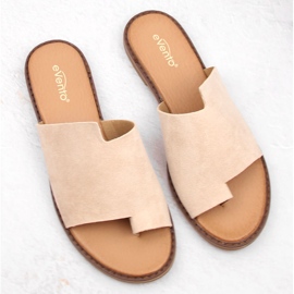 Tongs femme en daim beige eVento 4586 7