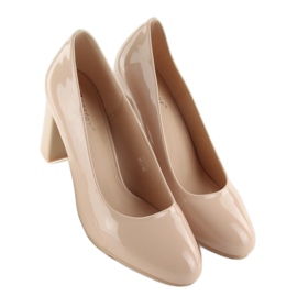 Escarpins laqués talon large m263p Beige multicolore rose 2