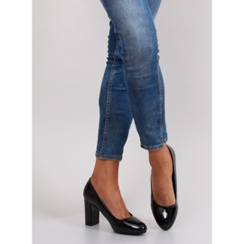 Escarpins laqués talon large m263p Noir 1