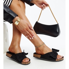 Chaussons noirs avec semelle en liège Giova le noir 1