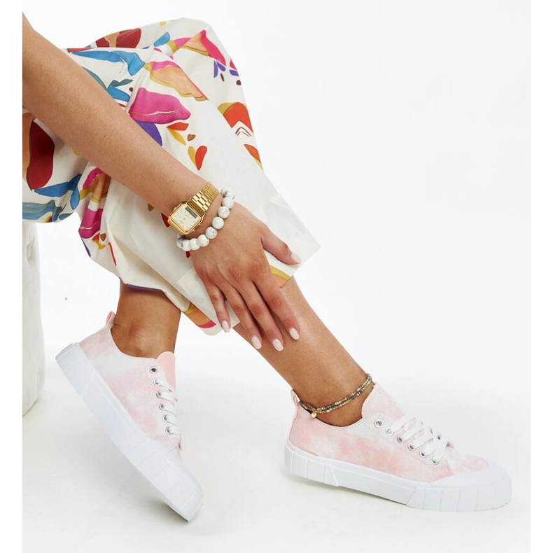 Baskets Jerina roses en tissu 1