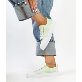Baskets Jerina en tissu vert clair 3