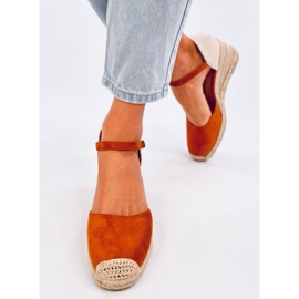 Espadrilles compensées Platten Camel brun 2
