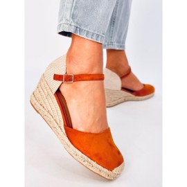 Espadrilles compensées Platten Camel brun 4