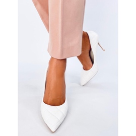 Escarpins matelassés à talons hauts de Raquel White blanche 1