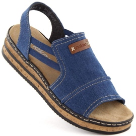 Sandales à plateforme en jean confortables Rieker W RKR684 1
