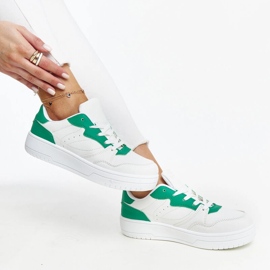 Baskets blanches avec un accent Fournie vert 1