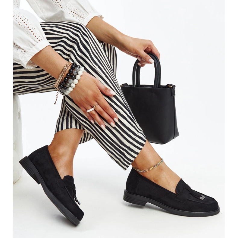 Mocassins Vinceza en daim noir 1