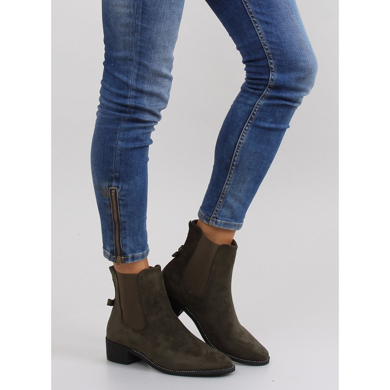 Bottines Jodhpur élancées avec un nœud vert M270 2
