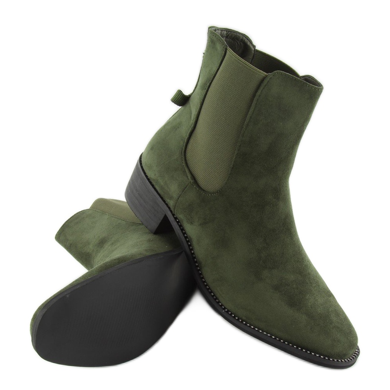 Bottines Jodhpur élancées avec un nœud vert M270 1