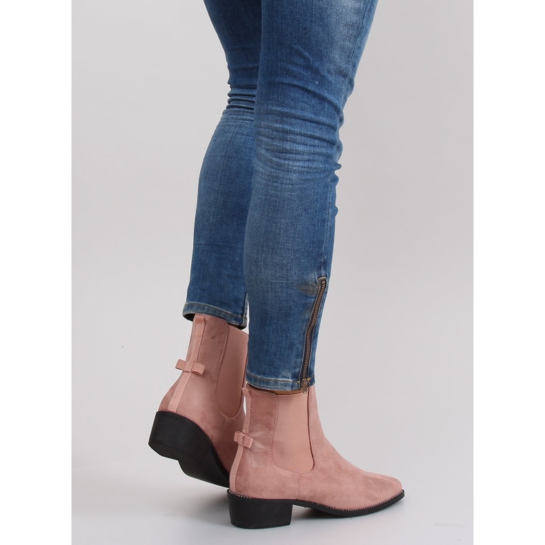Bottines Chelsea élancées avec un nœud M270 Rose 1 Bottines Chelsea élancées avec un nœud M270 Rose 1
