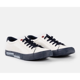 Baskets Cross Jeans homme blanches et bleu marine 1