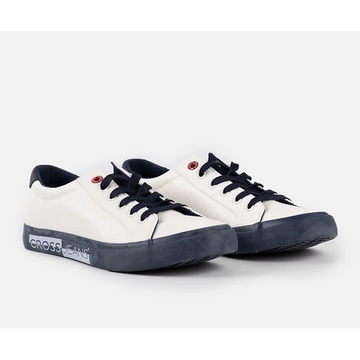 Baskets Cross Jeans homme blanches et bleu marine 1