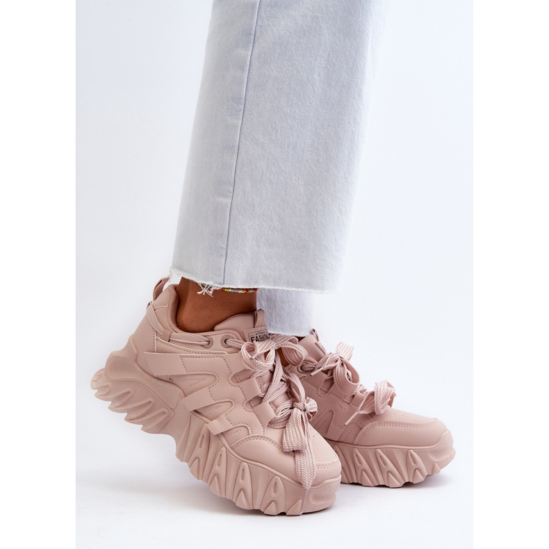 Baskets pour femmes sur semelle épaisse, rose Ellerai 2
