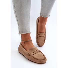 Mocassins Classiques En Daim Pour Femme Beige Foncé Glimris 3