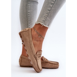 Mocassins Classiques En Daim Pour Femme Beige Foncé Glimris 5