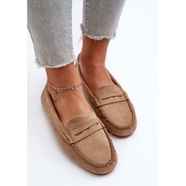 Mocassins Classiques En Daim Pour Femme Beige Foncé Glimris 4