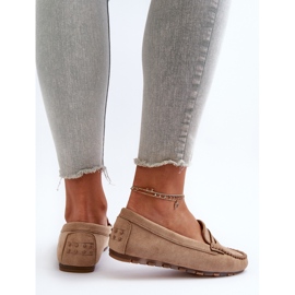 Mocassins Classiques En Daim Pour Femme Beige Foncé Glimris 6