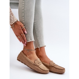 Mocassins Classiques En Daim Pour Femme Beige Foncé Glimris 7