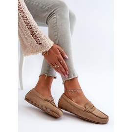 Mocassins Classiques En Daim Pour Femme Beige Foncé Glimris 8