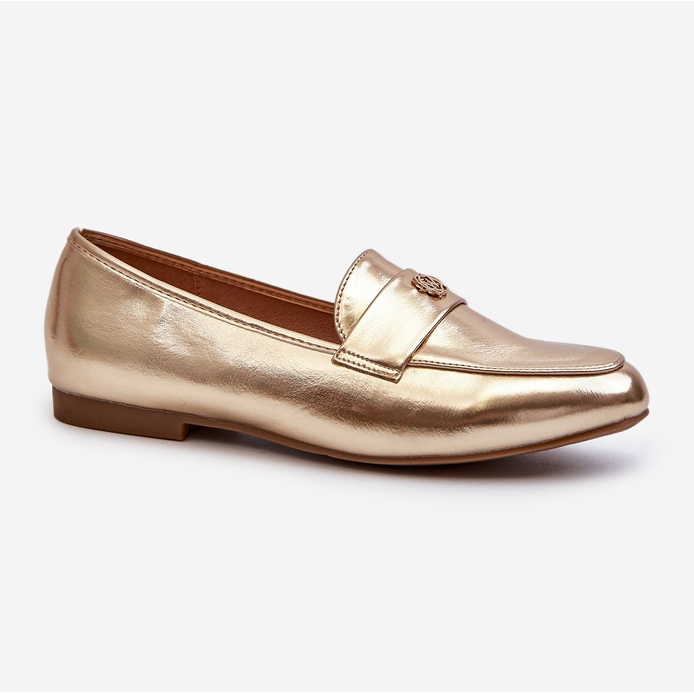 Mocassins Femme Talon Plat Doré Sylvaine d'or 2