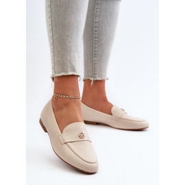 Mocassins Femme Talon Plat Beige Sylvaine 2 Mocassins Femme Talon Plat Beige Sylvaine 2