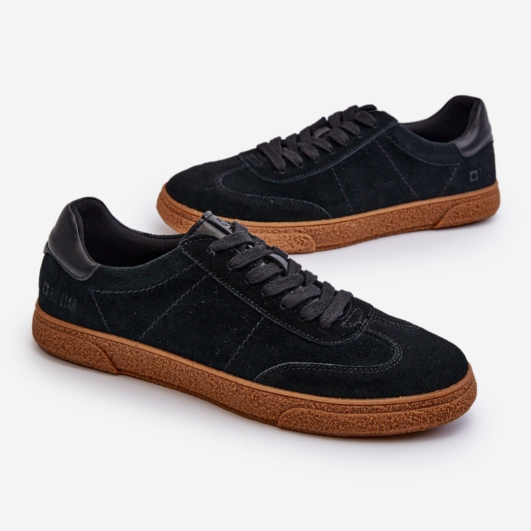 Baskets en daim pour hommes Big Star NN174187 Noir le noir 1