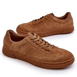 Baskets en daim pour hommes Big Star NN174186 Camel brun 8