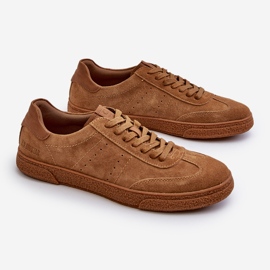 Baskets en daim pour hommes Big Star NN174186 Camel brun 7