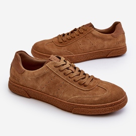 Baskets en daim pour hommes Big Star NN174186 Camel brun 4