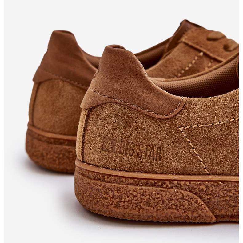 Baskets en daim pour hommes Big Star NN174186 Camel brun 1
