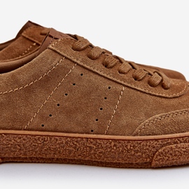 Baskets en daim pour hommes Big Star NN174186 Camel brun 2