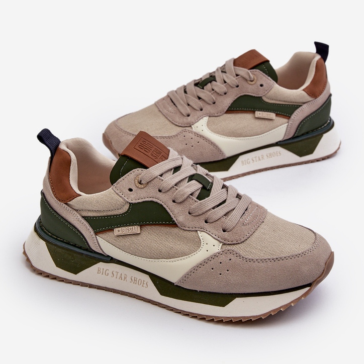 Baskets pour hommes système de mousse à mémoire de forme Big Star NN174349 Beige 1