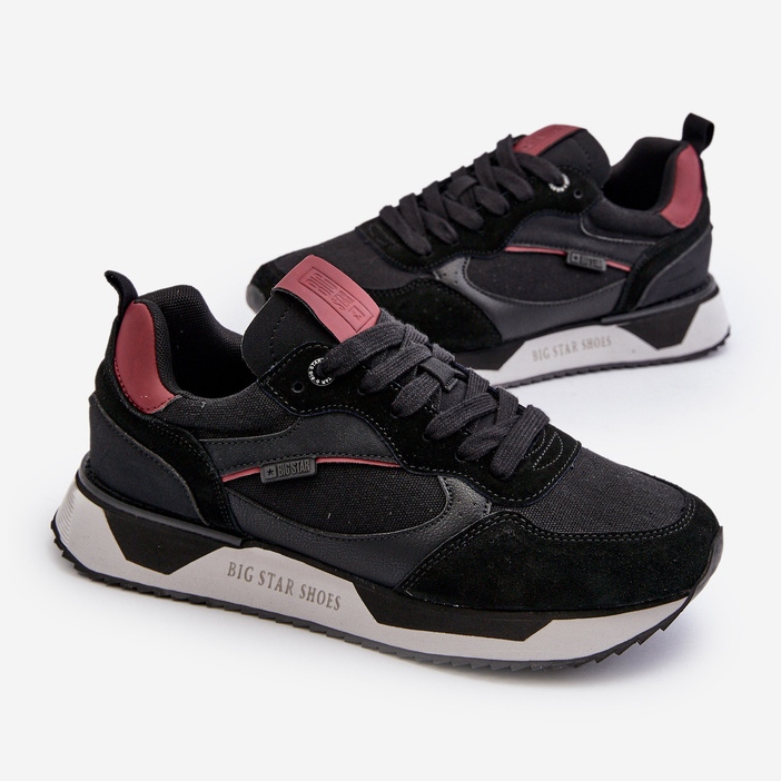 Baskets pour hommes système de mousse à mémoire de forme Big Star NN174350 noir le noir 2