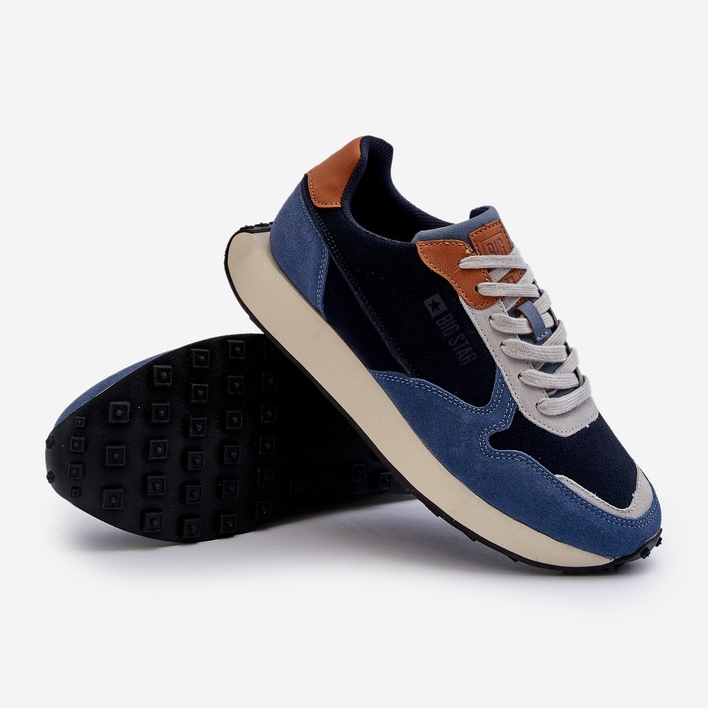 Baskets pour hommes système de mousse à mémoire de forme Big Star NN174356 bleu marine 1