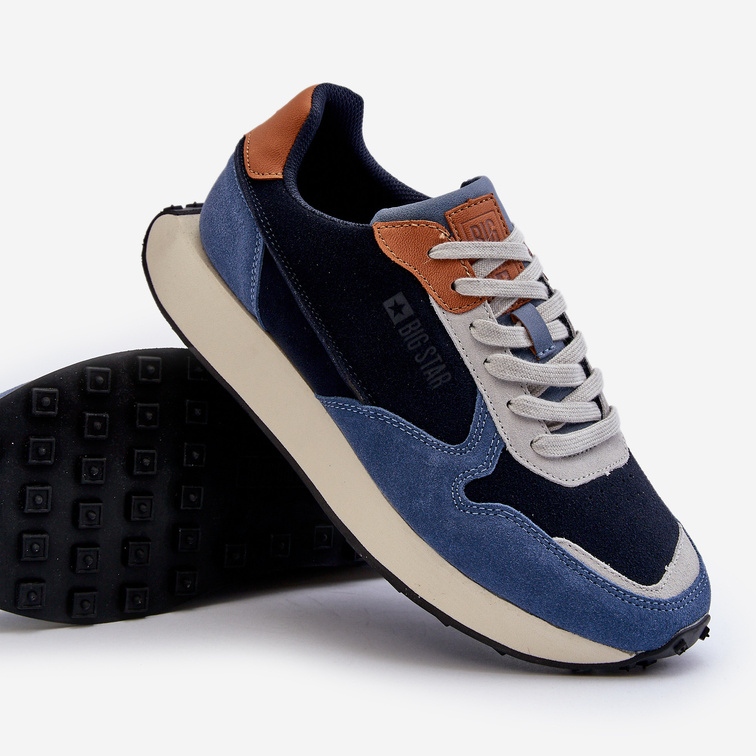 Baskets pour hommes système de mousse à mémoire de forme Big Star NN174356 bleu marine 2