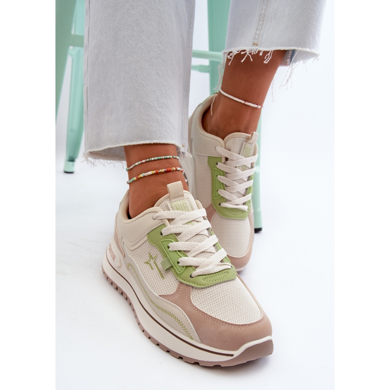 Baskets Femme Big Star NN274A091 Beige et Vert 1 Baskets Femme Big Star NN274A091 Beige et Vert 1