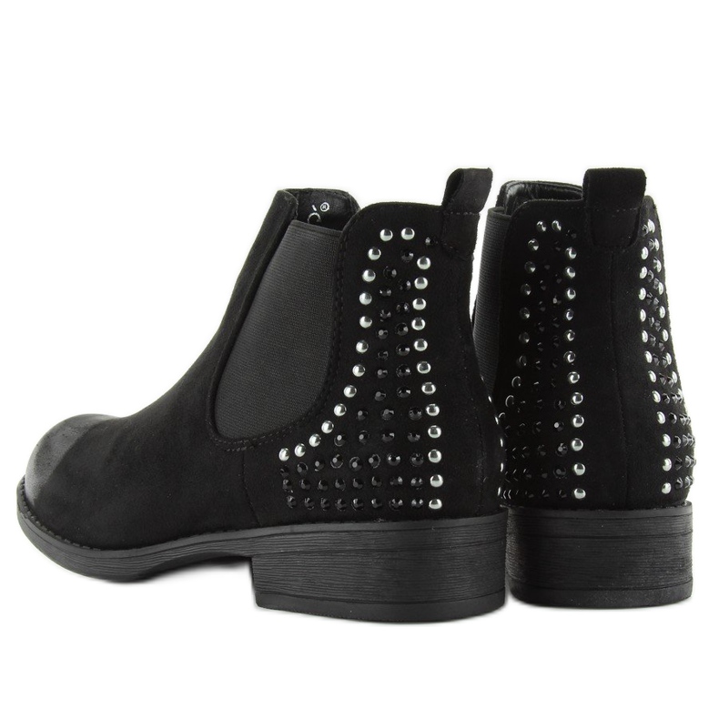 JAX3251 Bottines Jodhpur noires à clous le noir 2