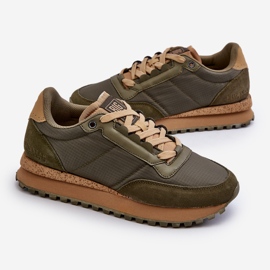 Baskets pour hommes Système de mousse à mémoire de forme Big Star NN174325 Kaki vert 1